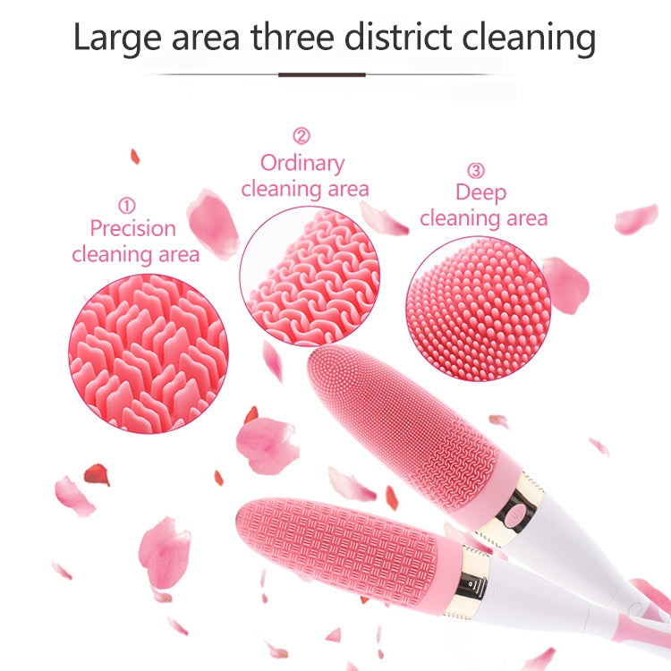 CNaier AE-8381 Household Waterproof Vibration Silicone Electric Massage Bath Body Brush (Pink)