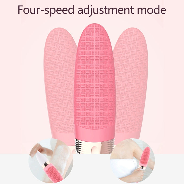 CNaier AE-8381 Household Waterproof Vibration Silicone Electric Massage Bath Body Brush (Pink)