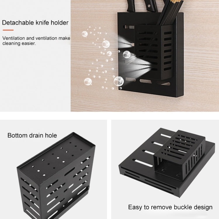 Stainless Steel Wall-mounted Kitchen Rack Double Cage Chopsticks Canister Holder, Chopsticks Canister Holder