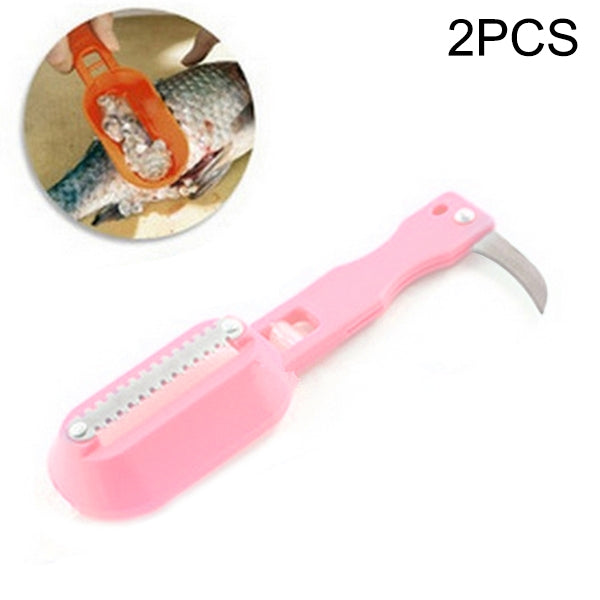 2 PCS Kitchen Essential Fish Scraper Fish Scale Planing Knife with Cover, 20x5.2cm Green, 20x5.2cm Blue, 20x5.2cm Pink