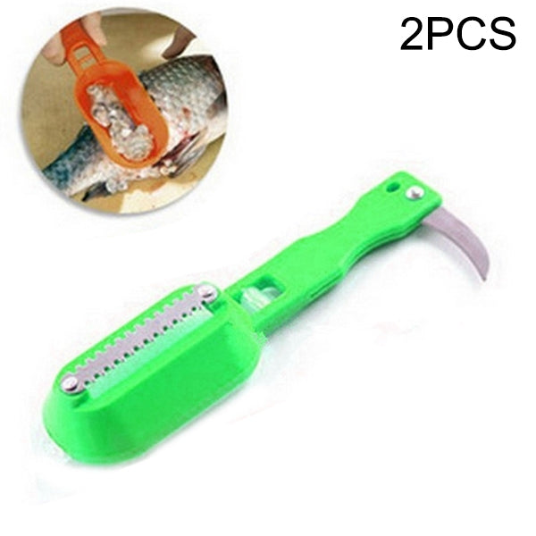 2 PCS Kitchen Essential Fish Scraper Fish Scale Planing Knife with Cover, 20x5.2cm Green, 20x5.2cm Blue, 20x5.2cm Pink
