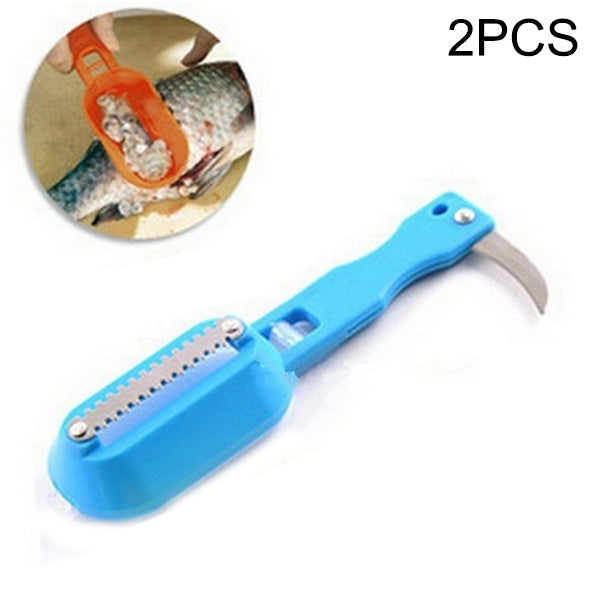 2 PCS Kitchen Essential Fish Scraper Fish Scale Planing Knife with Cover, 20x5.2cm Green, 20x5.2cm Blue, 20x5.2cm Pink