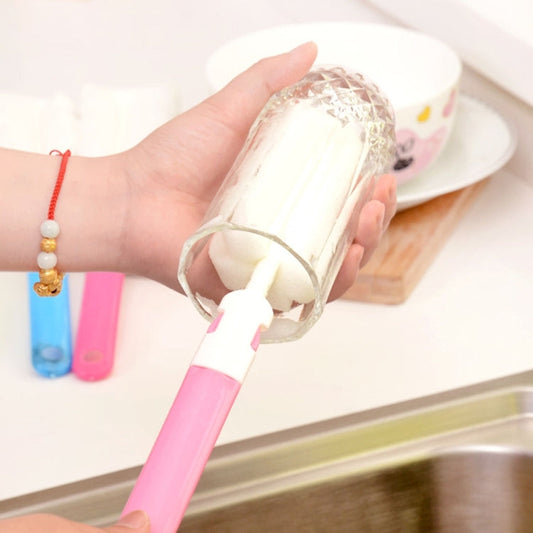10 PCS Removable Handle Sponge Cleaning Cup Brushes Wash Cup Brush for Glass Milk Bottle / Coffee Cup / Glass Cup, Size: 25.5x6cm, Random Color Delivery, Cup Brush