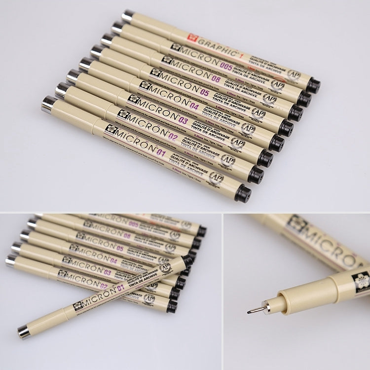 2 PCS Archival Pigment Ink Drawing Fineliner Pens Nib Manga Micron Pen, 0.3mm, 0.35mm, 0.45mm, 0.5mm, 0.25mm