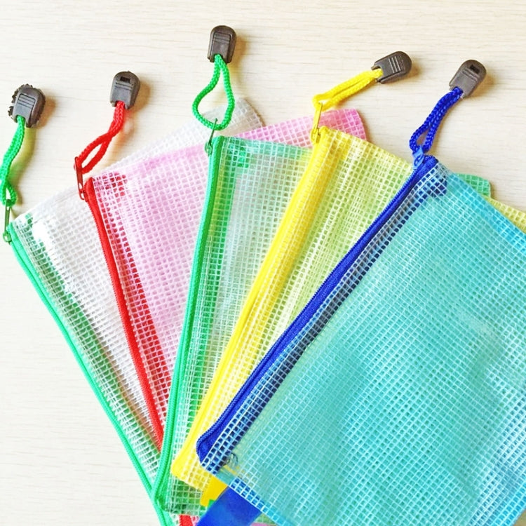 Zipper Plastic Mesh Stationery Bag, Random Color Delivery (B4, Size: 39x28cm), B4, Size: 39x28cm