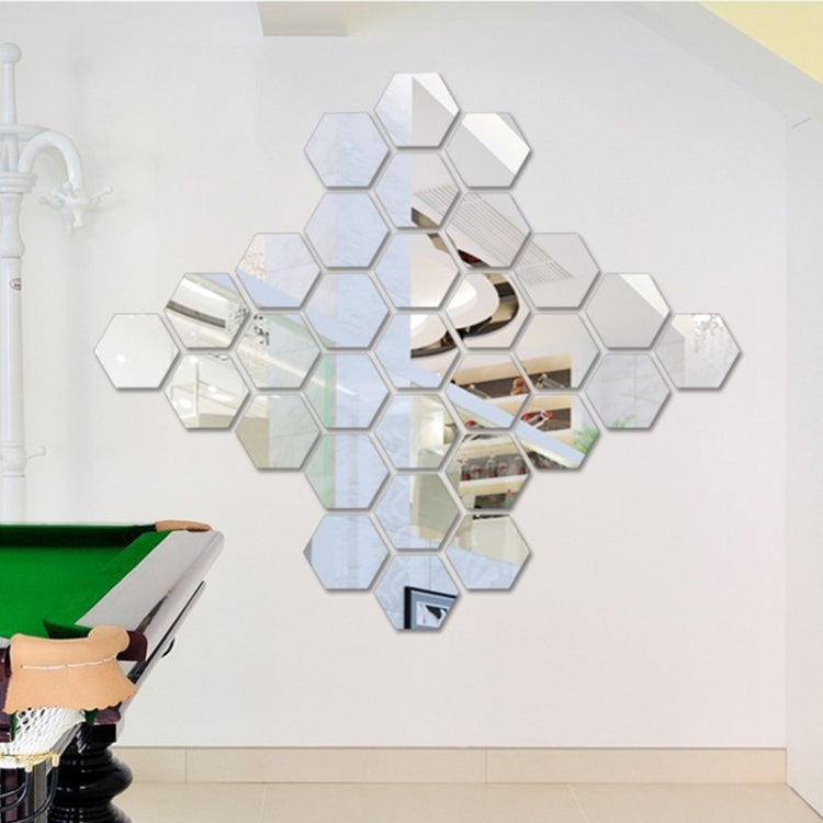 12 PCS 3D Hexagonal Mirror Wall Stickers Set, Size: 4*4cm, Size: 4*4cm (Black), Size: 4*4cm (Gold), Size: 4*4cm (Silver)