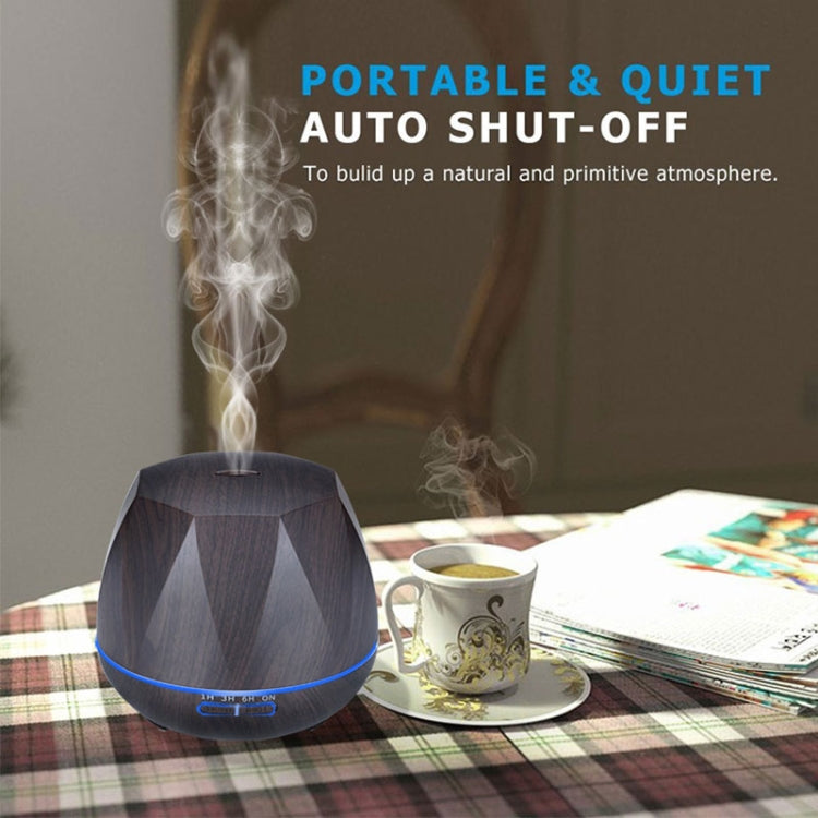 Peach Shape Wood Grain Remote Control Ultrasonic Humidifier Aromatherapy Machine Automatic Alcohol Sprayer with LED Lights, Capacity: 400mL, UK Plug (Dark Wood Color), Diamond Dark Wood Color, Diamond Light Wood Color, Peach Shape Dark Wood Color      ...