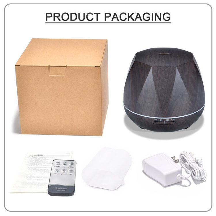 Peach Shape Wood Grain Remote Control Ultrasonic Humidifier Aromatherapy Machine Automatic Alcohol Sprayer with LED Lights, Capacity: 400mL, UK Plug (Dark Wood Color), Diamond Dark Wood Color, Diamond Light Wood Color, Peach Shape Dark Wood Color      ...