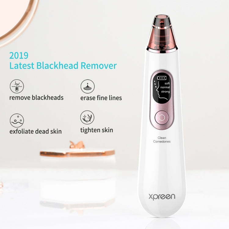 Xpreen Rechargeable Pore Cleanser Home Facial Beauty Device with LED Screen & 4 Probes