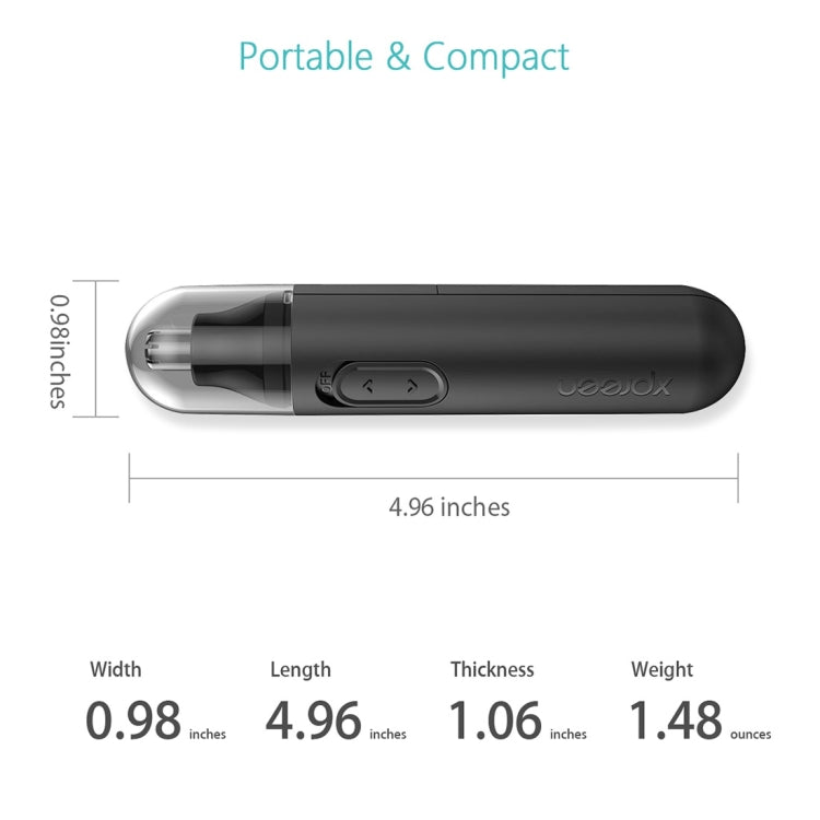 XPREEN XPRE001 High-speed Rotating Electric Nose Hair Trimmer Ear Trimmer Rotation Blade for Men and Women(Black)