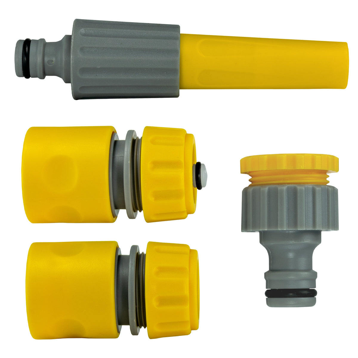Hose Connectors Set With Nozzle Yellow