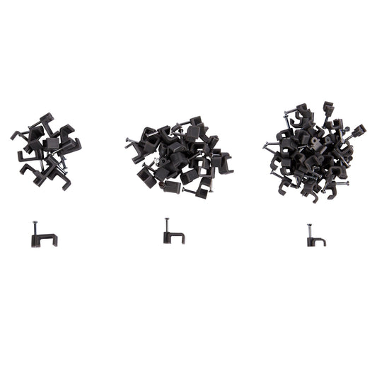 80pc Round Plastic Cable Clips Set - 3 Sizes