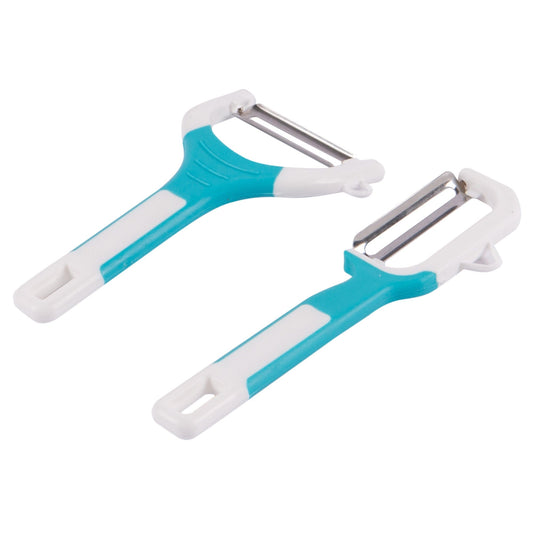 2pc Blue Stainless Steel Fruit & Vegetable Peeler Set