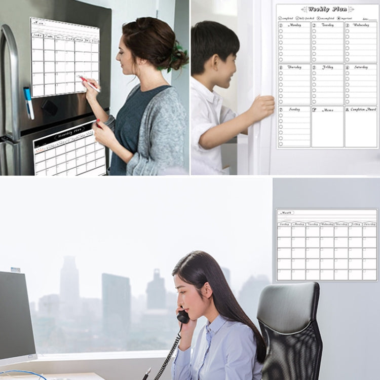 Magnetic Monthly Planner Refrigerator Magnet PET Magnetic Soft Whiteboard, Size: 29.7cm x 42cm, Monthly Plan