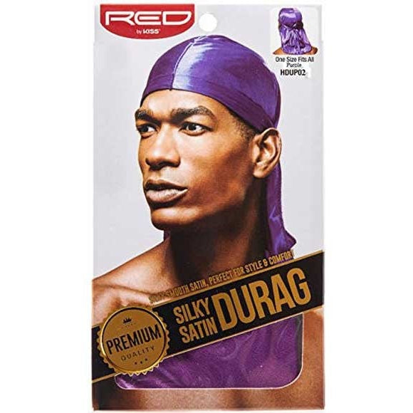 RED BY KISS Silky Satin Durag Purple HDUP02 for Elite Wave Formation & Hair Protection