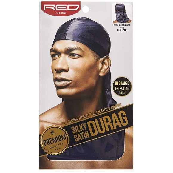 Red by Kiss Silky Satin Durag Navy HDUP06 – Wave & Hair Protection for Men & Women One Size