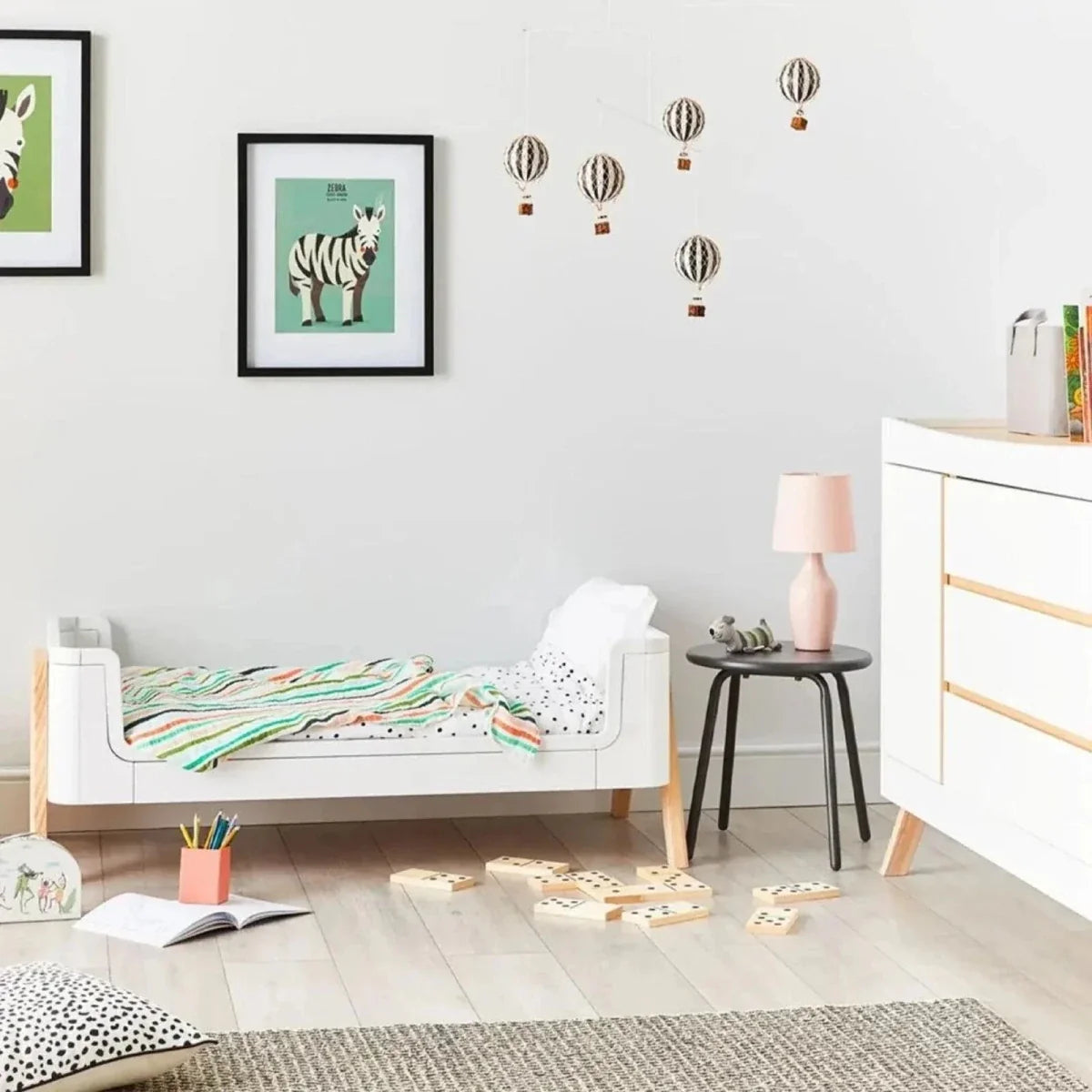Gaia Baby Hera Junior Bed Extension with Mattress - Scandi White/Natural