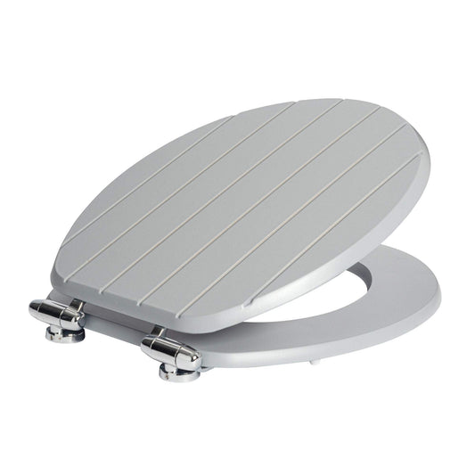 Grey Soft Close Tongue & Groove Toilet Seat