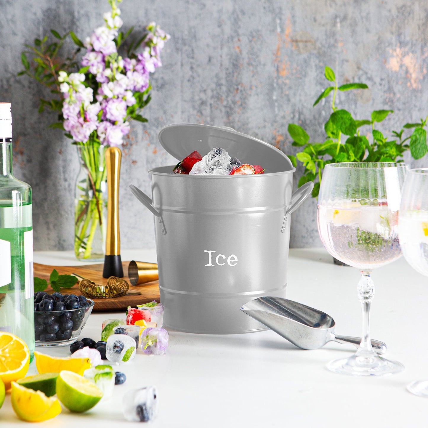 Vintage Ice Bucket with Scoop