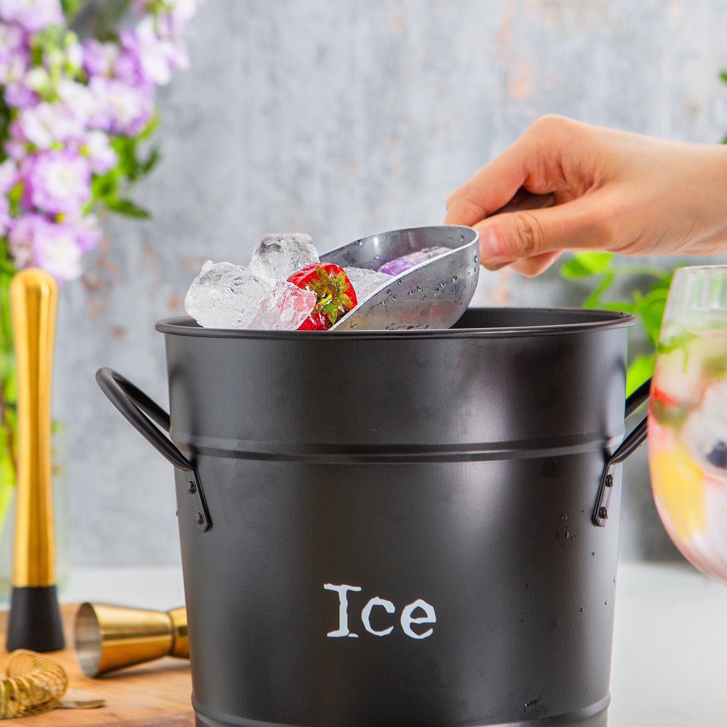 Vintage Ice Bucket with Scoop