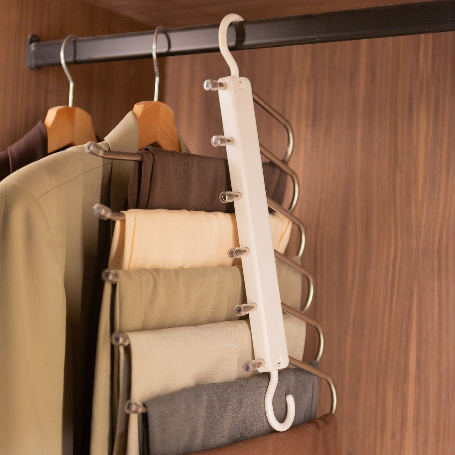 6-in-1 Space-Saving Trouser Hanger - White