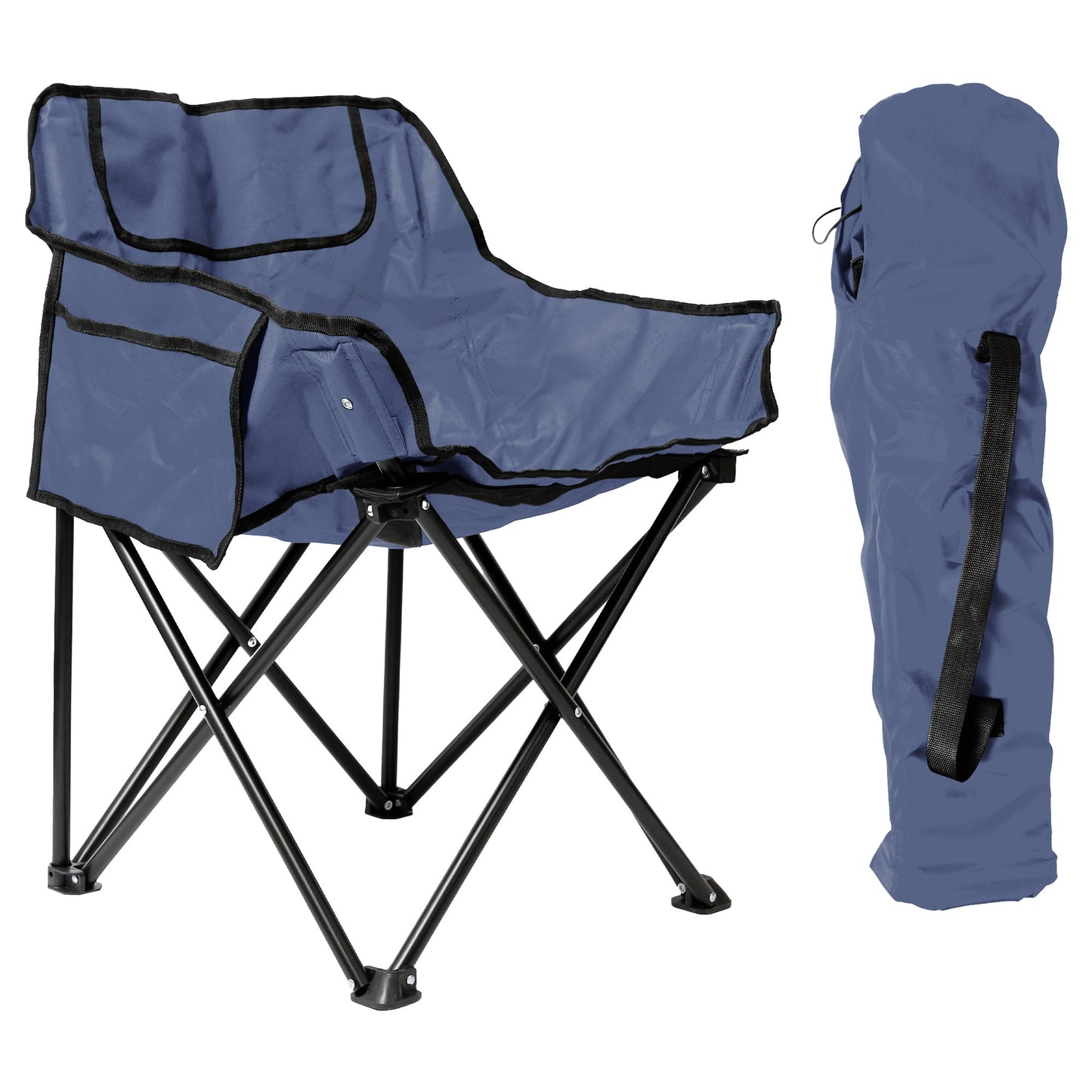 Premium Folding Camping Chair with Pockets & Carry Bag