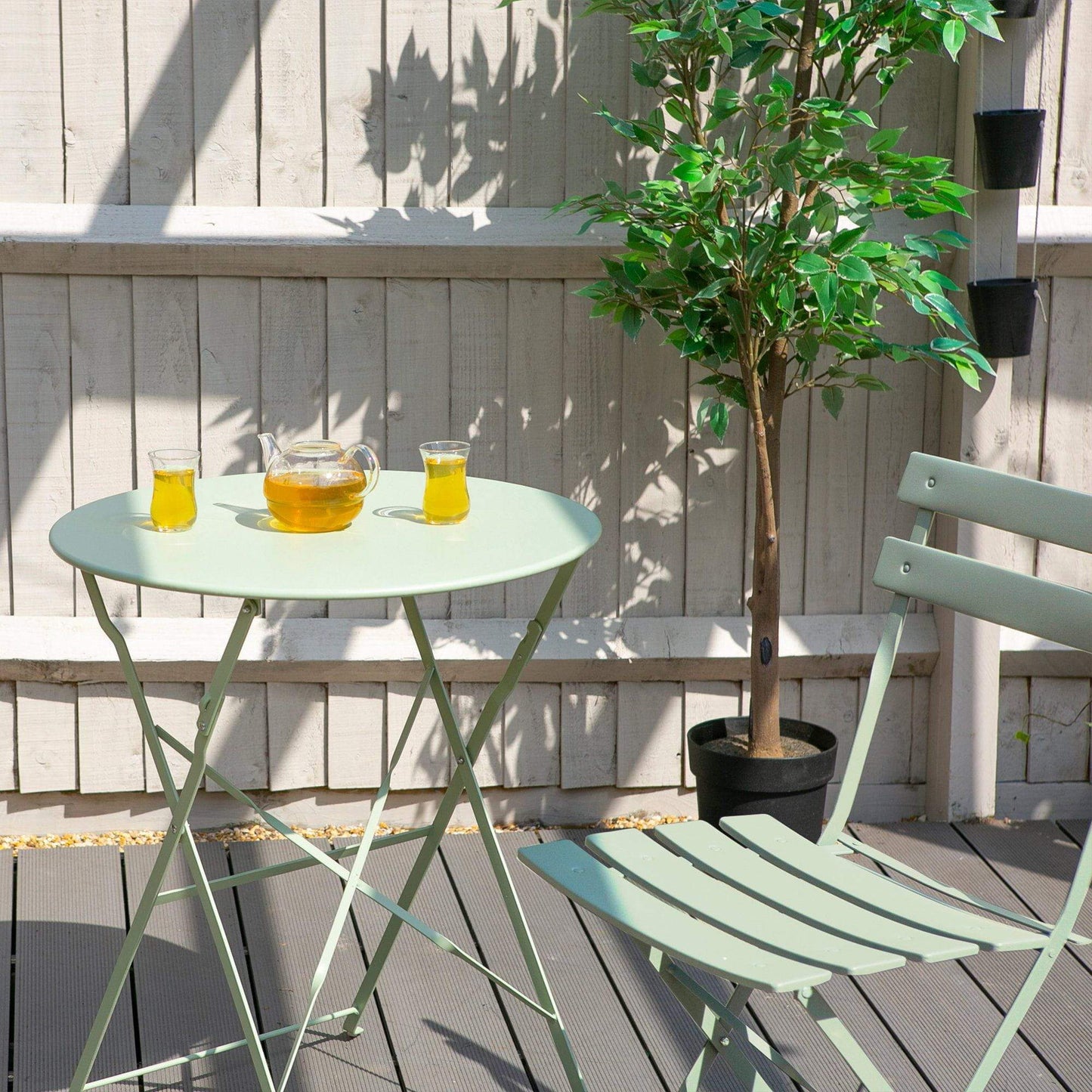 Sage Green Two-Seater Round Bistro Set