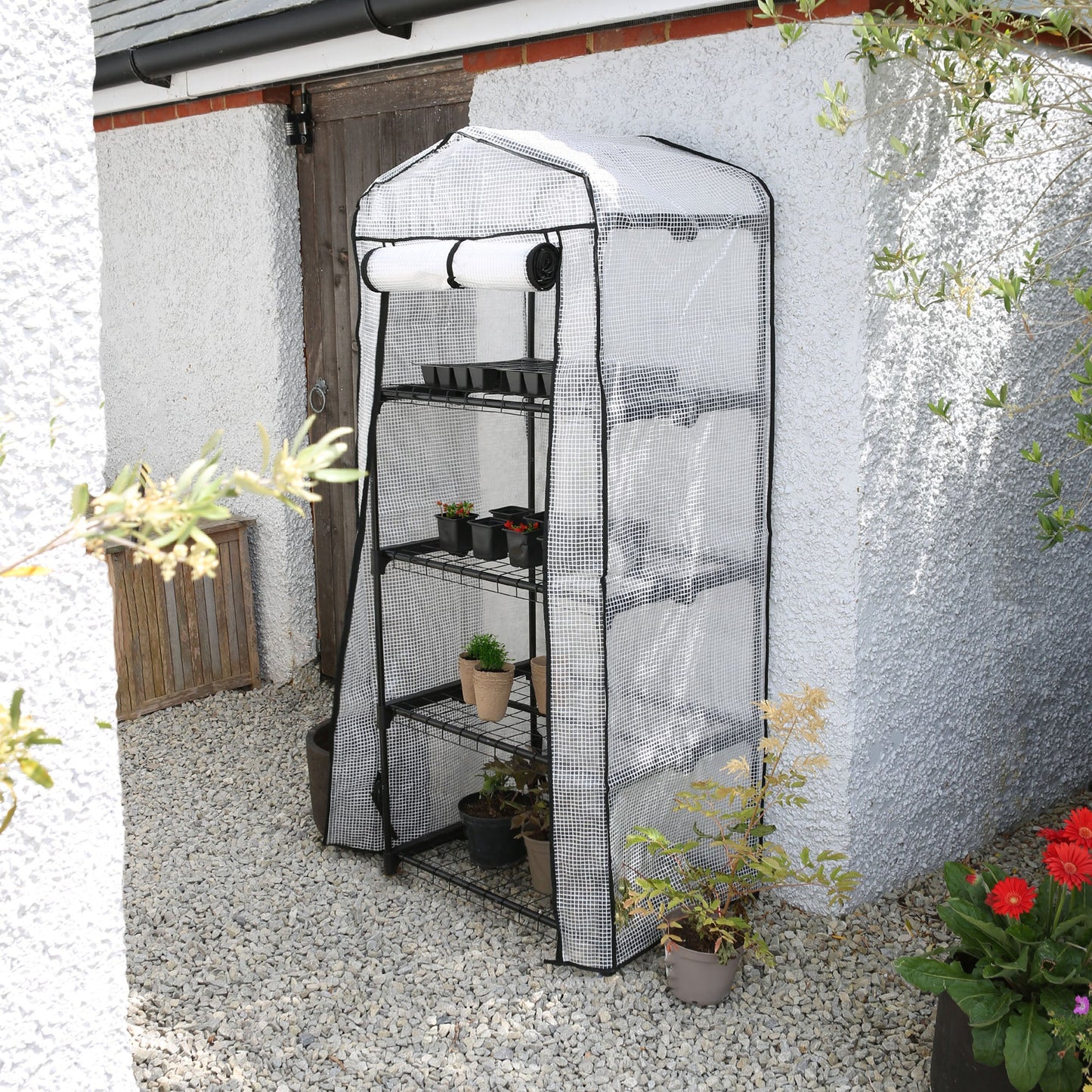 Plastic 4 Tier Mini Greenhouse - 3ft x 6ft