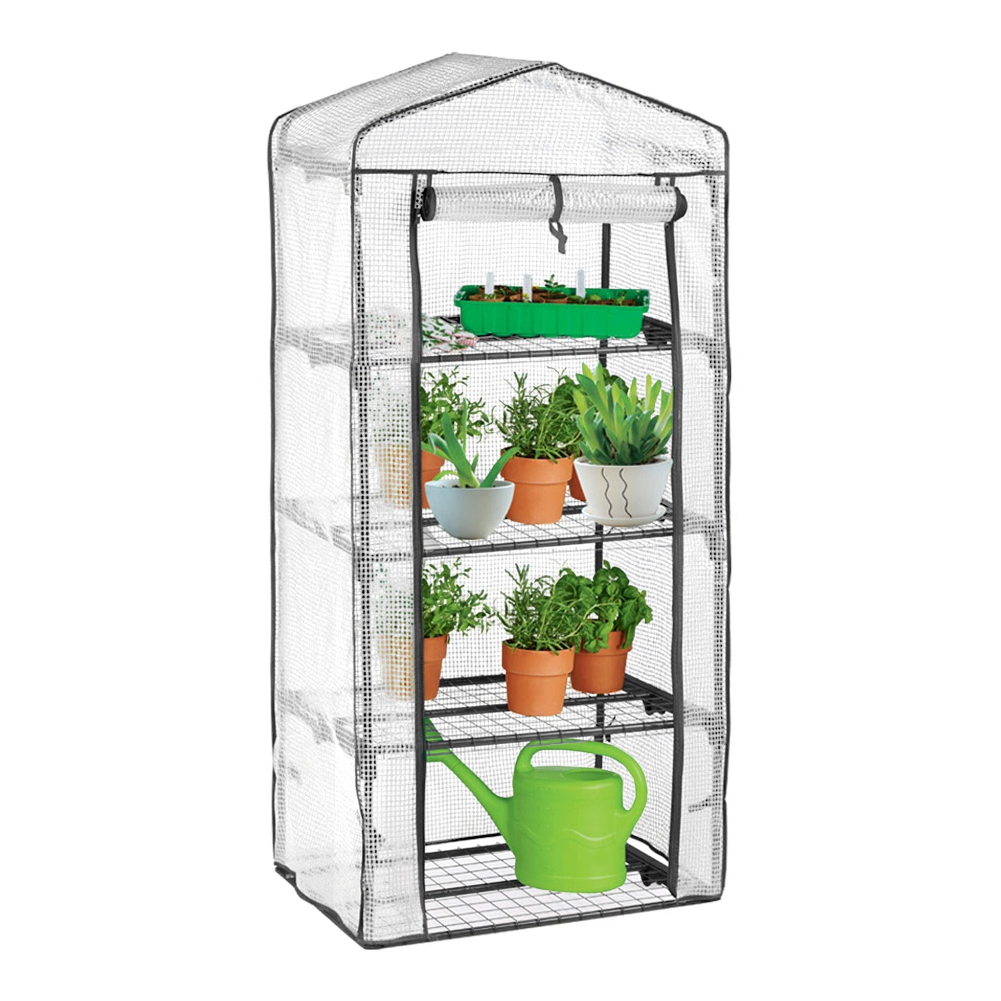 Plastic 4 Tier Mini Greenhouse - 3ft x 6ft