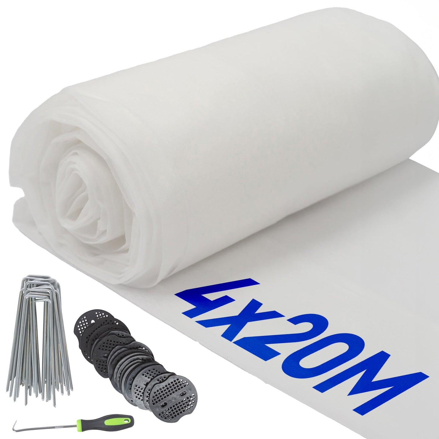 30gsm Plant Fleece Frost Protection Set with Pegs & Plates