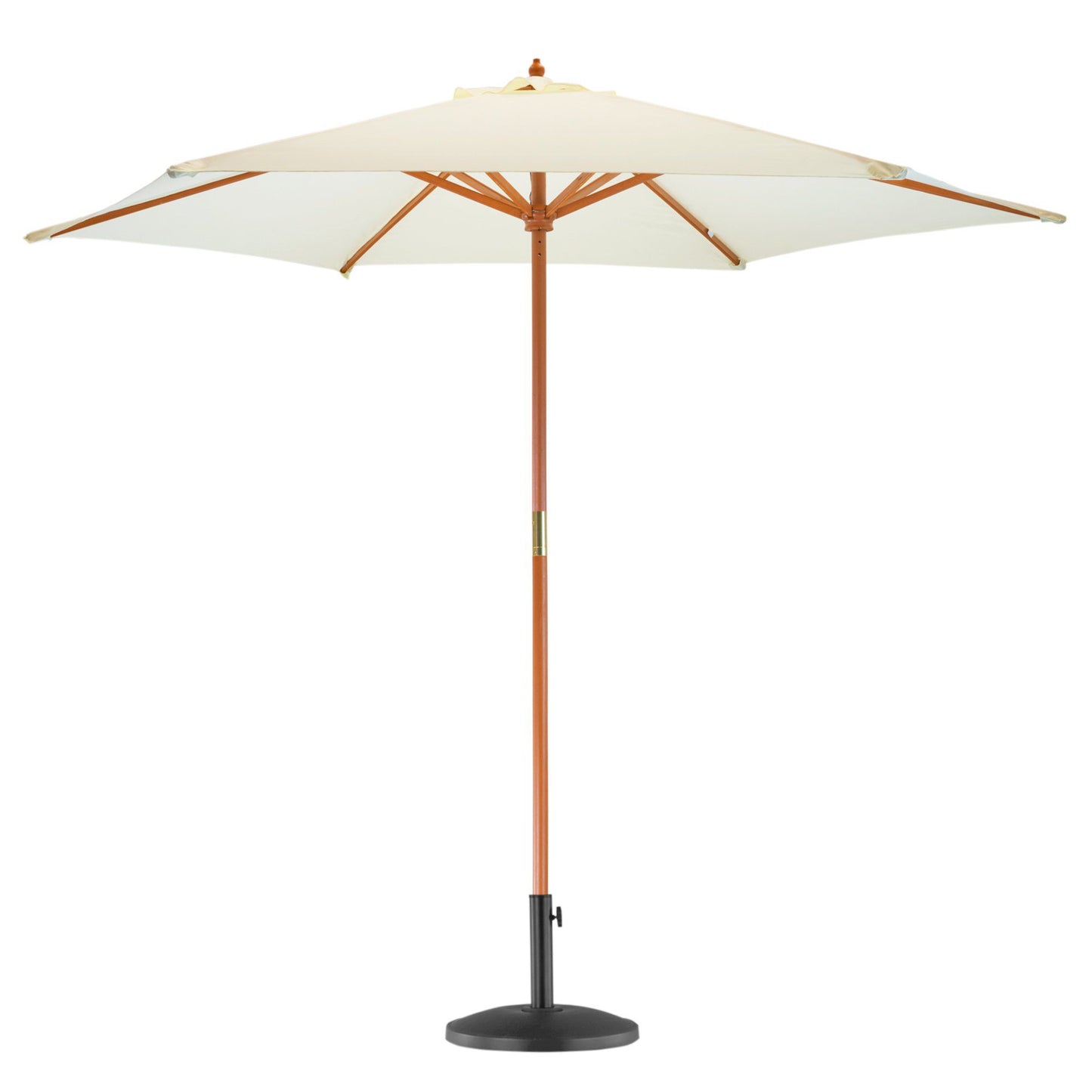 2.7m x 2.5m Wooden Garden Parasol with Black Concrete Base