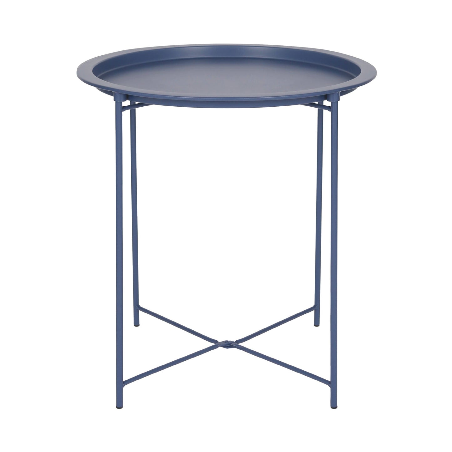 Navy Round Steel Tray Table