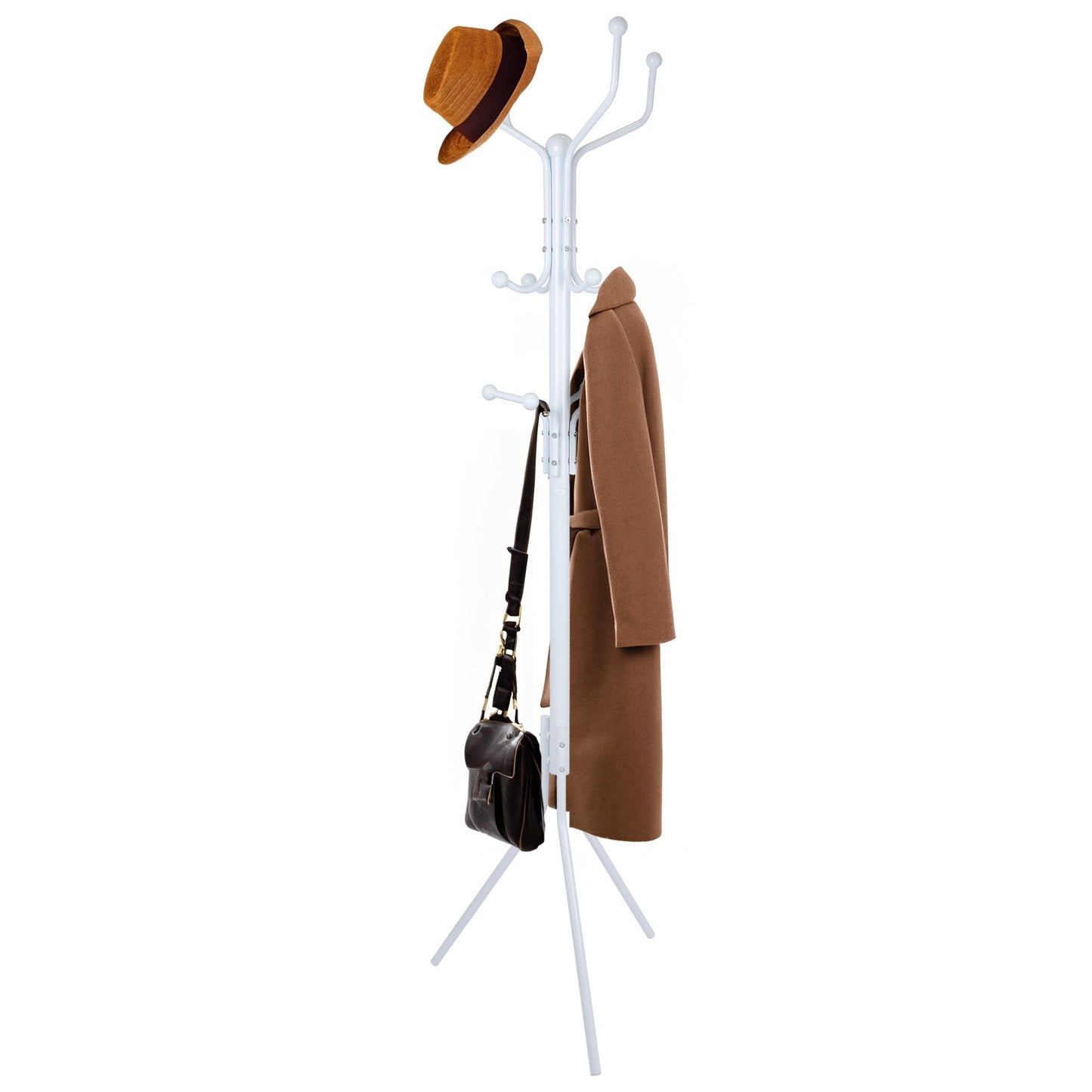 White Free-Standing Steel Coat Rack