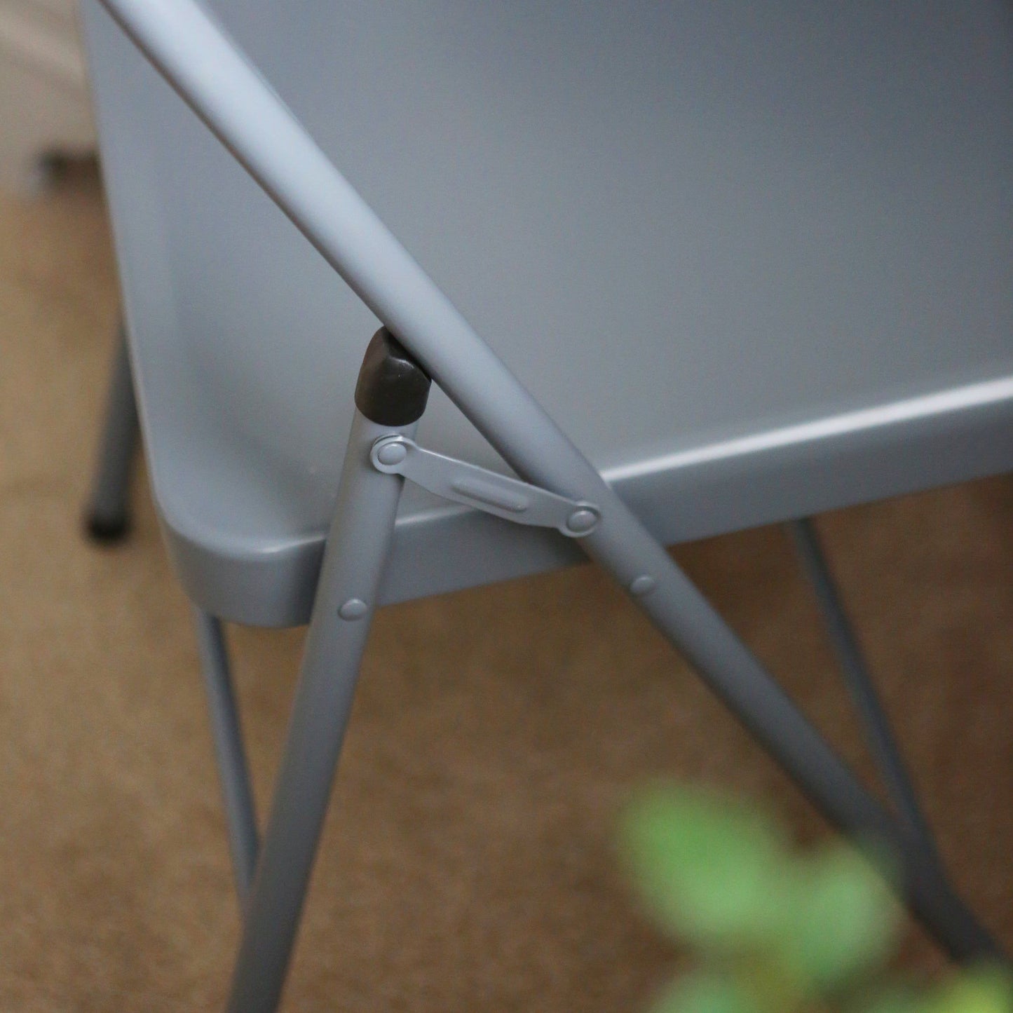 Matt Grey Metal Folding Chair - Pack of Six