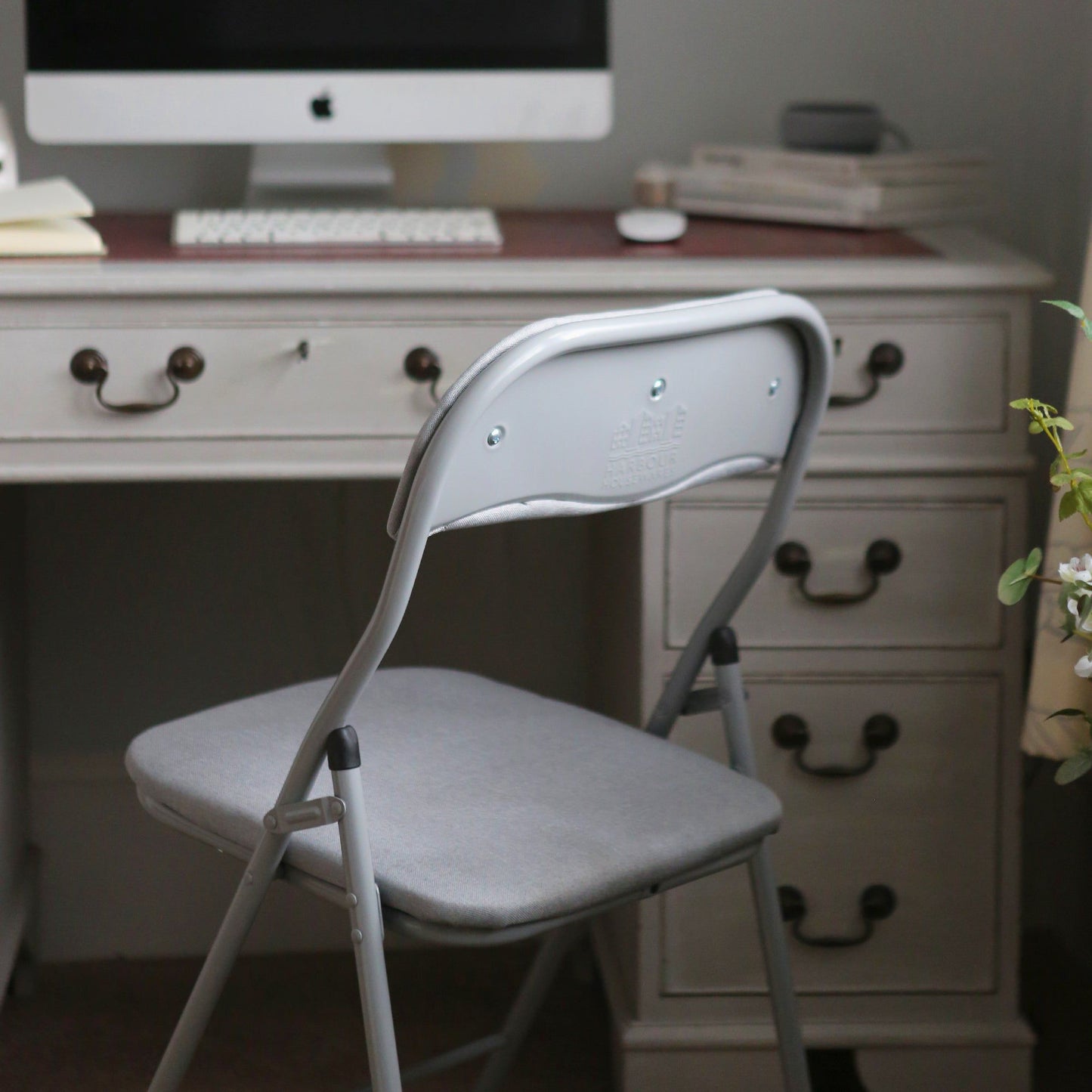 Blue Fabric Padded Folding Chair