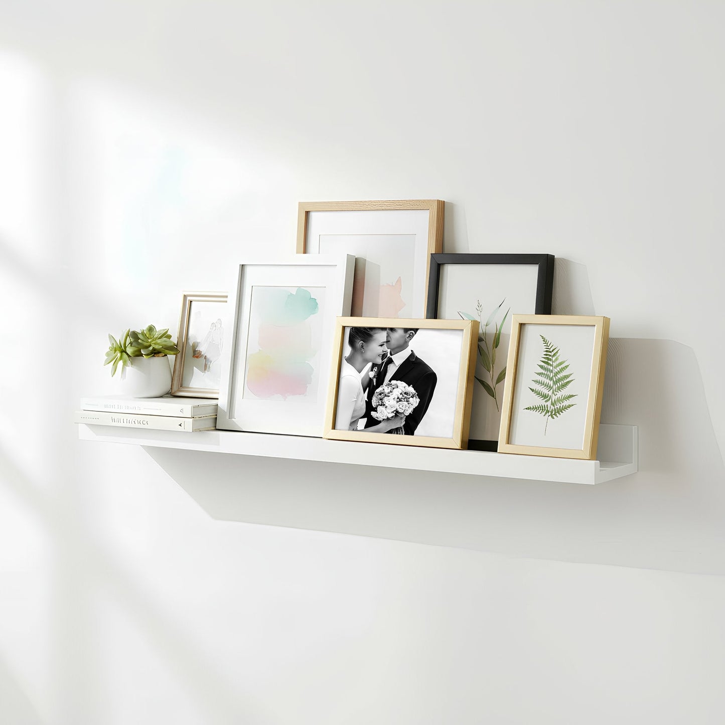 57cm White Floating Picture Ledge Shelf