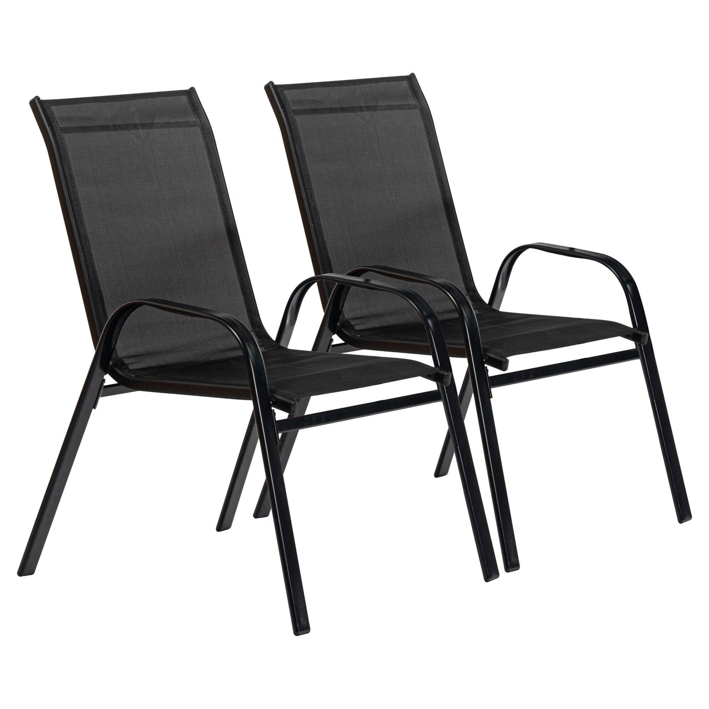 2 piece Sussex Black Garden Armchairs