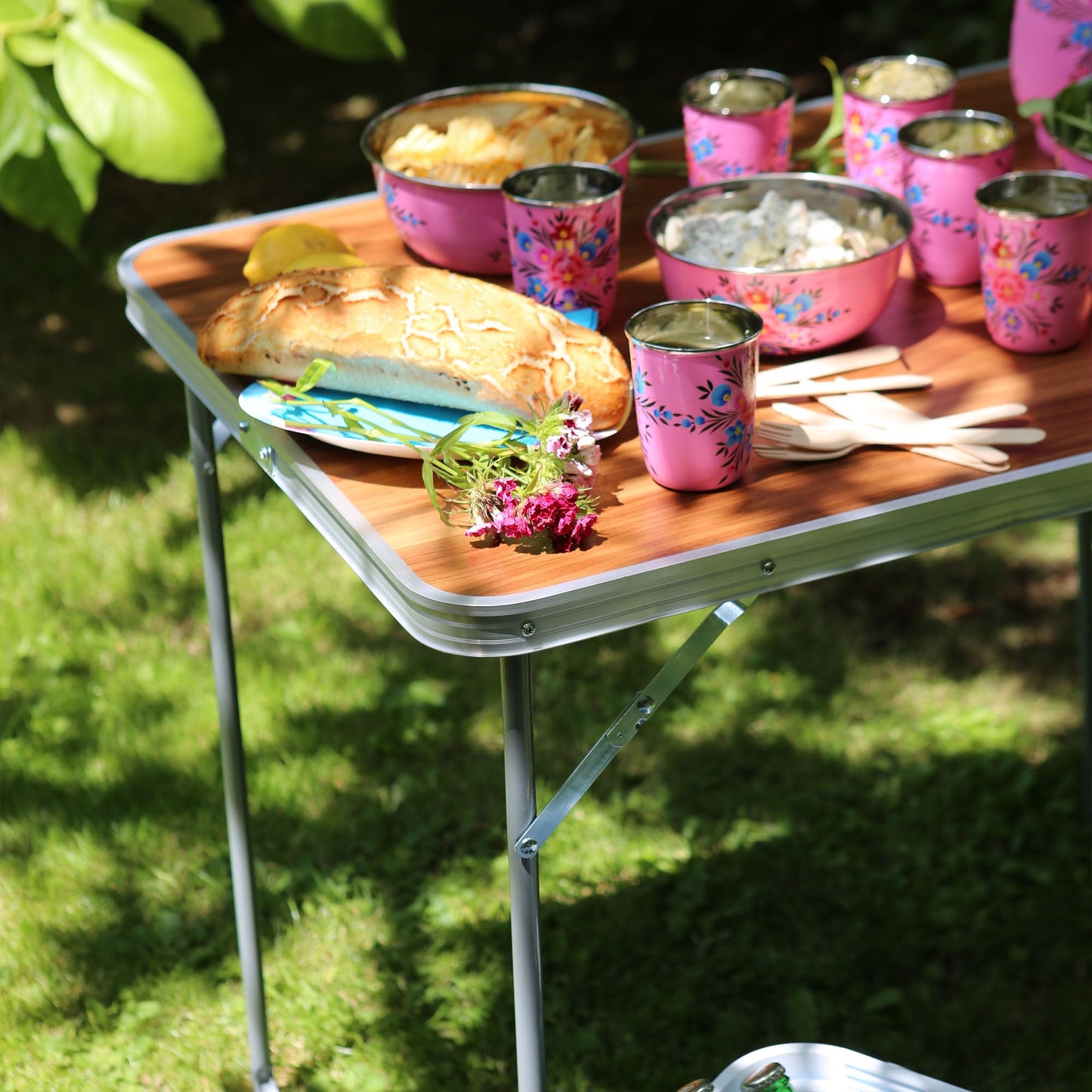 80cm x 60cm Folding Metal Camping Table
