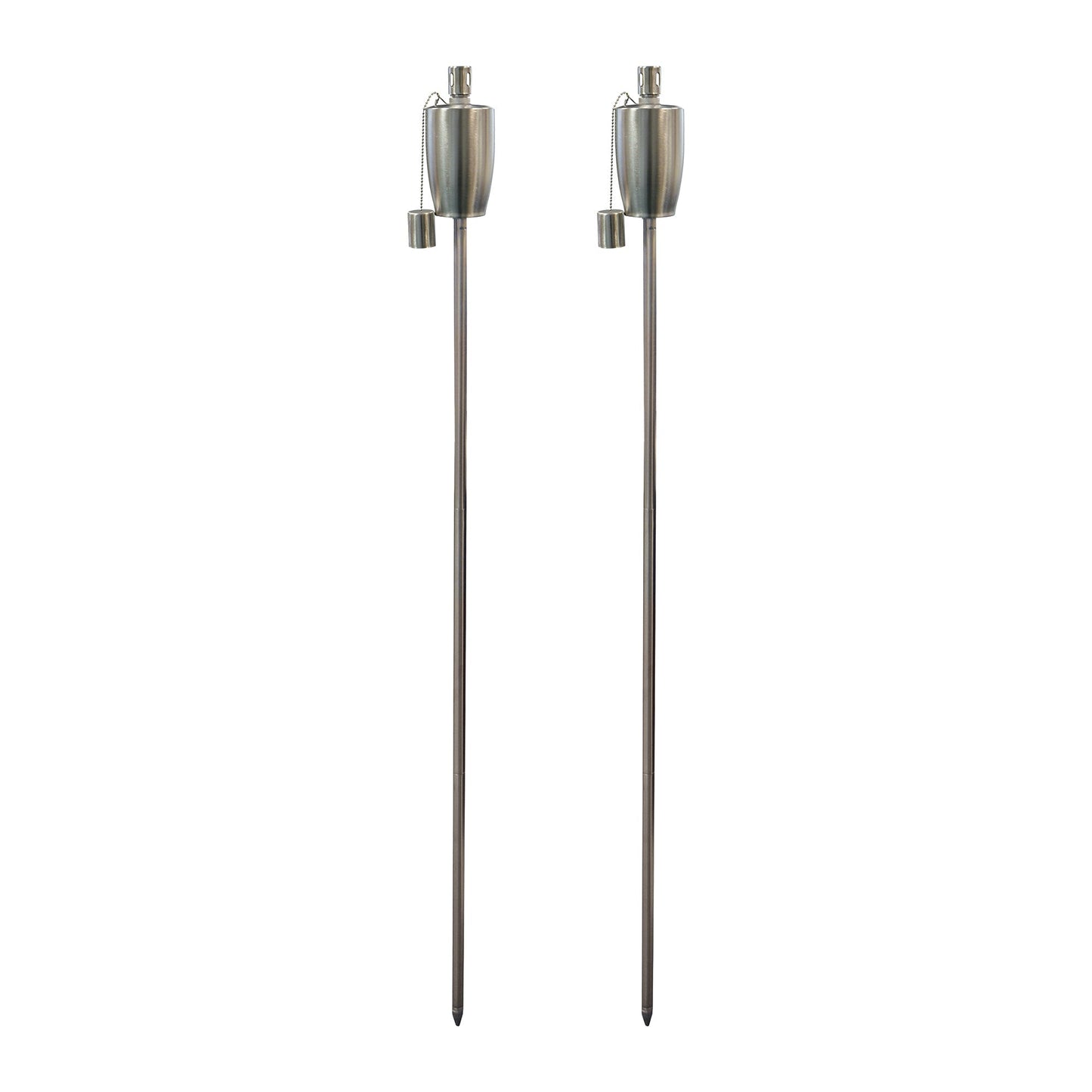 1.46m Metal Barrel Garden Fire Torches - Pack of 2
