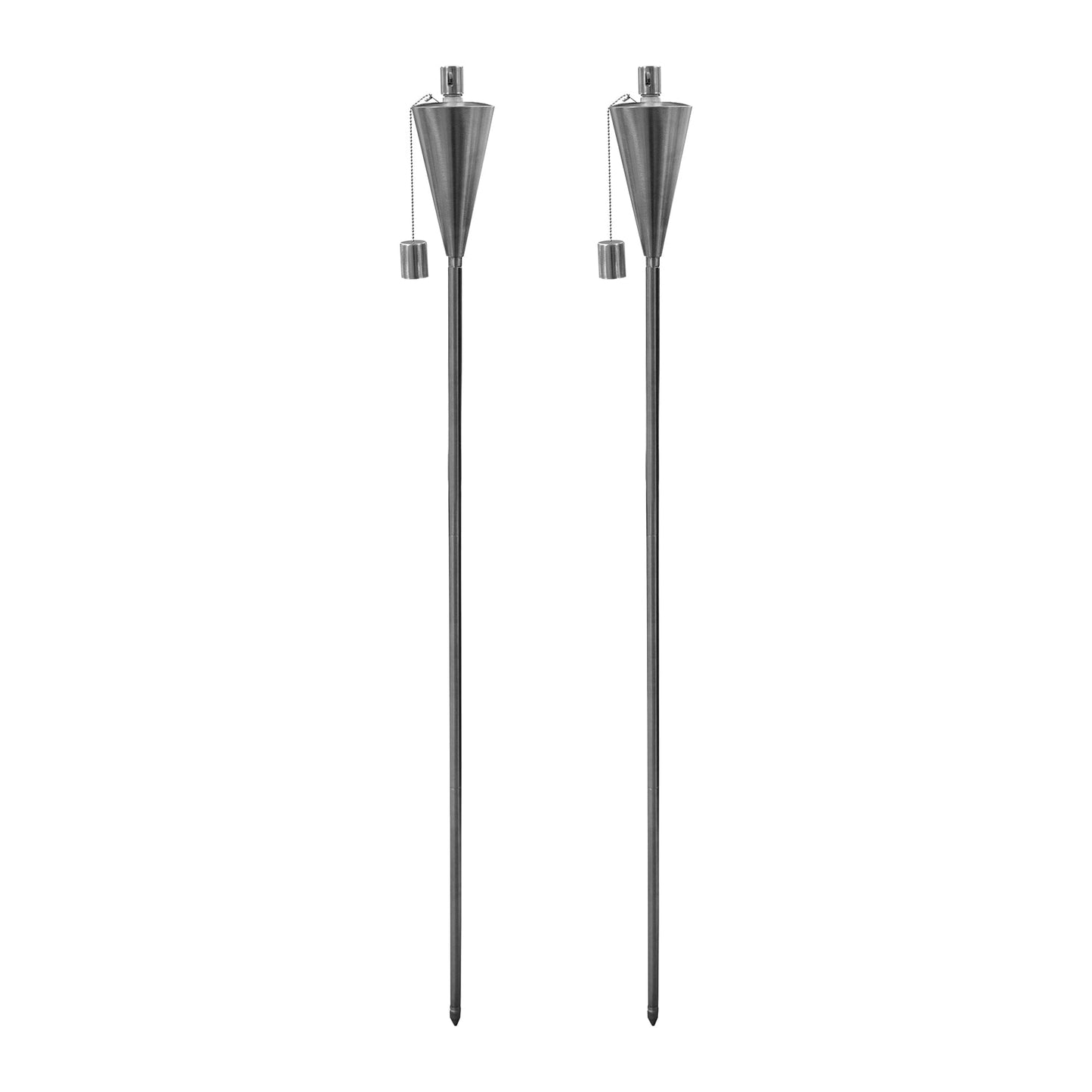 1.46m Metal Cone Garden Fire Torches - Pack of 2