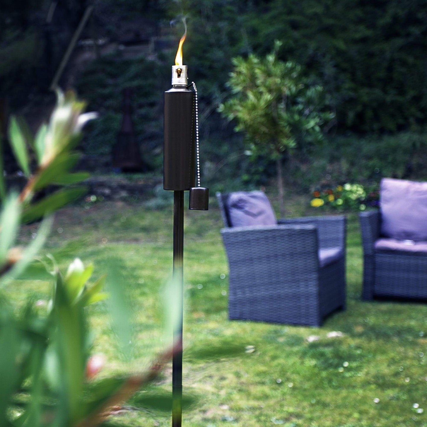 1.46m Metal Round Fire Torches - Pack of Six