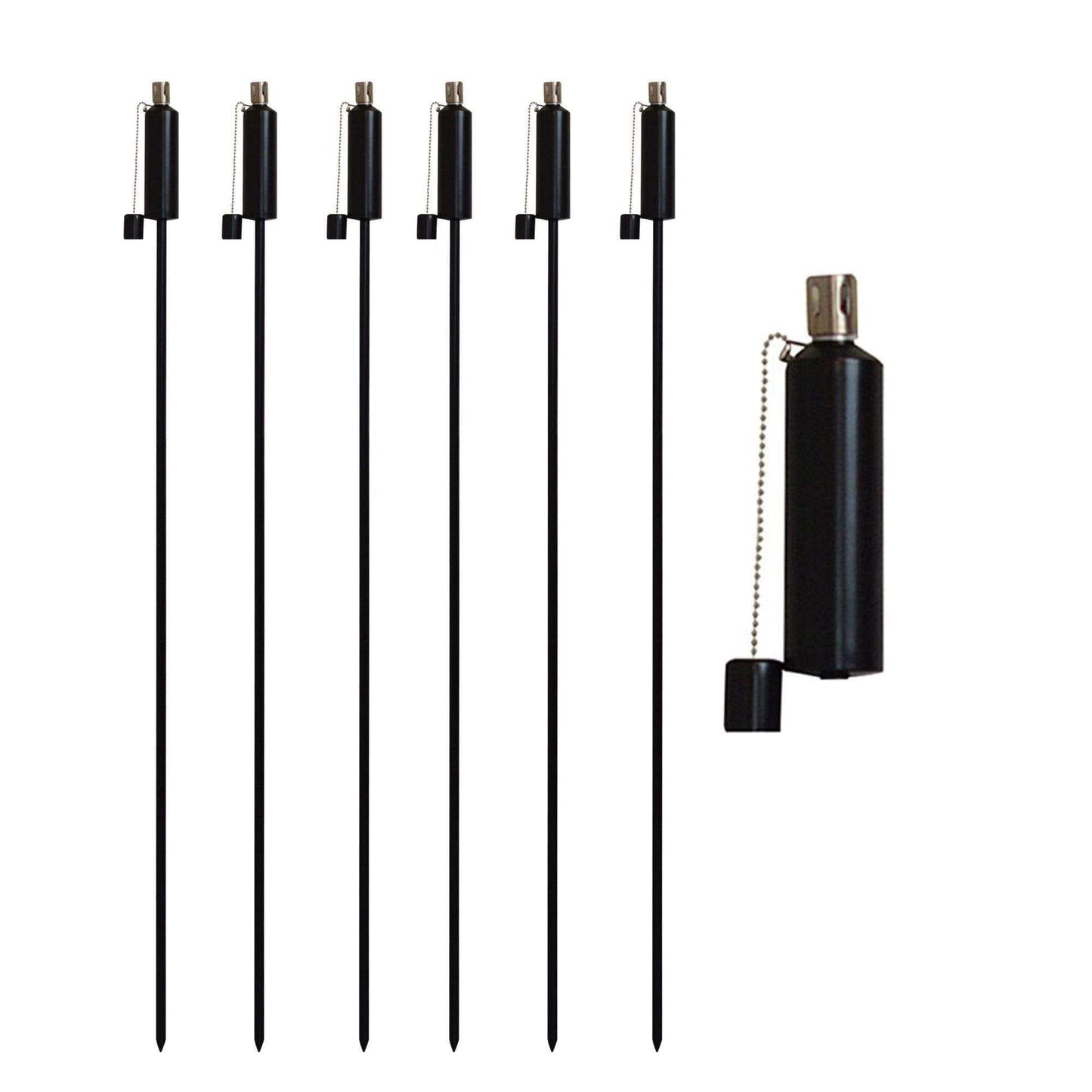 1.46m Metal Round Fire Torches - Pack of Six