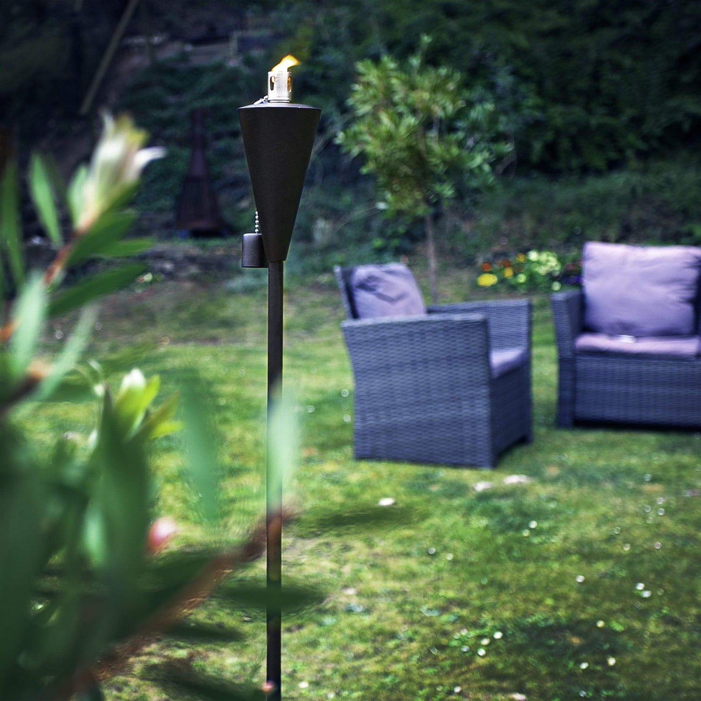 1.46m Metal Cone Garden Torches - Pack of Six