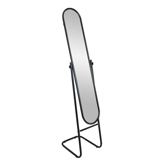 153cm x 30cm Black Round Full-Length Mirror