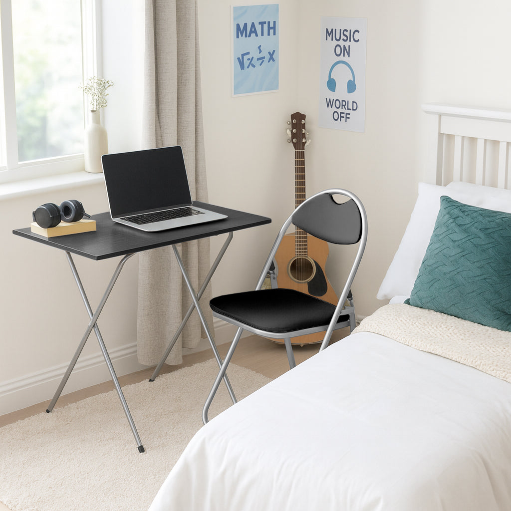 Folding Wooden Desk & Chair Set