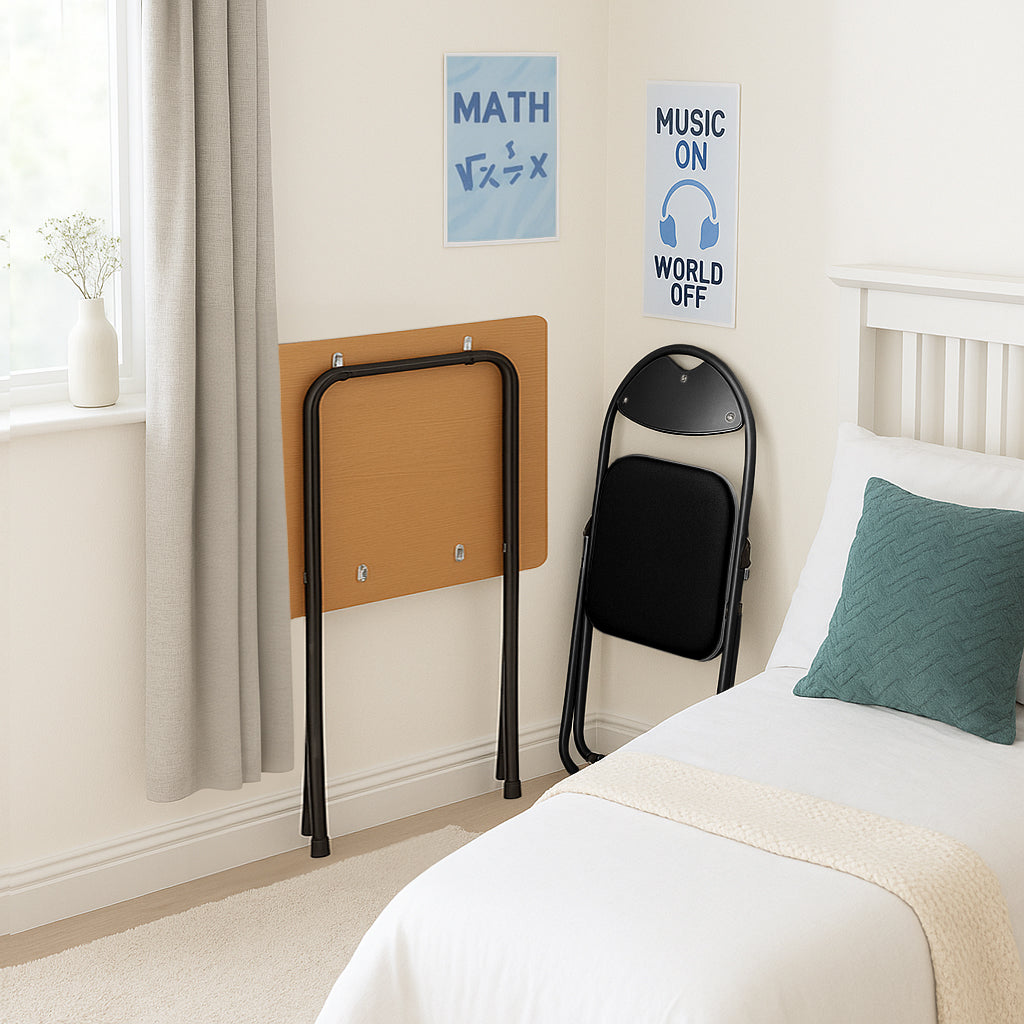 Folding Wooden Desk & Chair Set