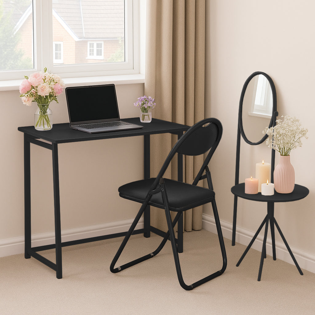Deluxe Folding Wooden Desk & Chair Set