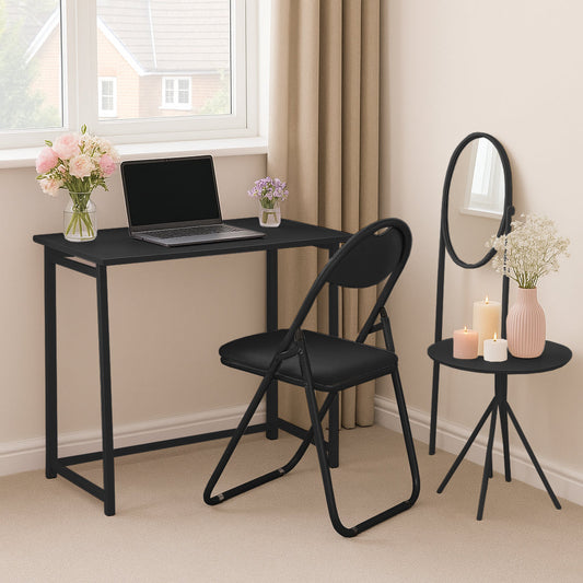Deluxe Folding Wooden Desk & Chair Set