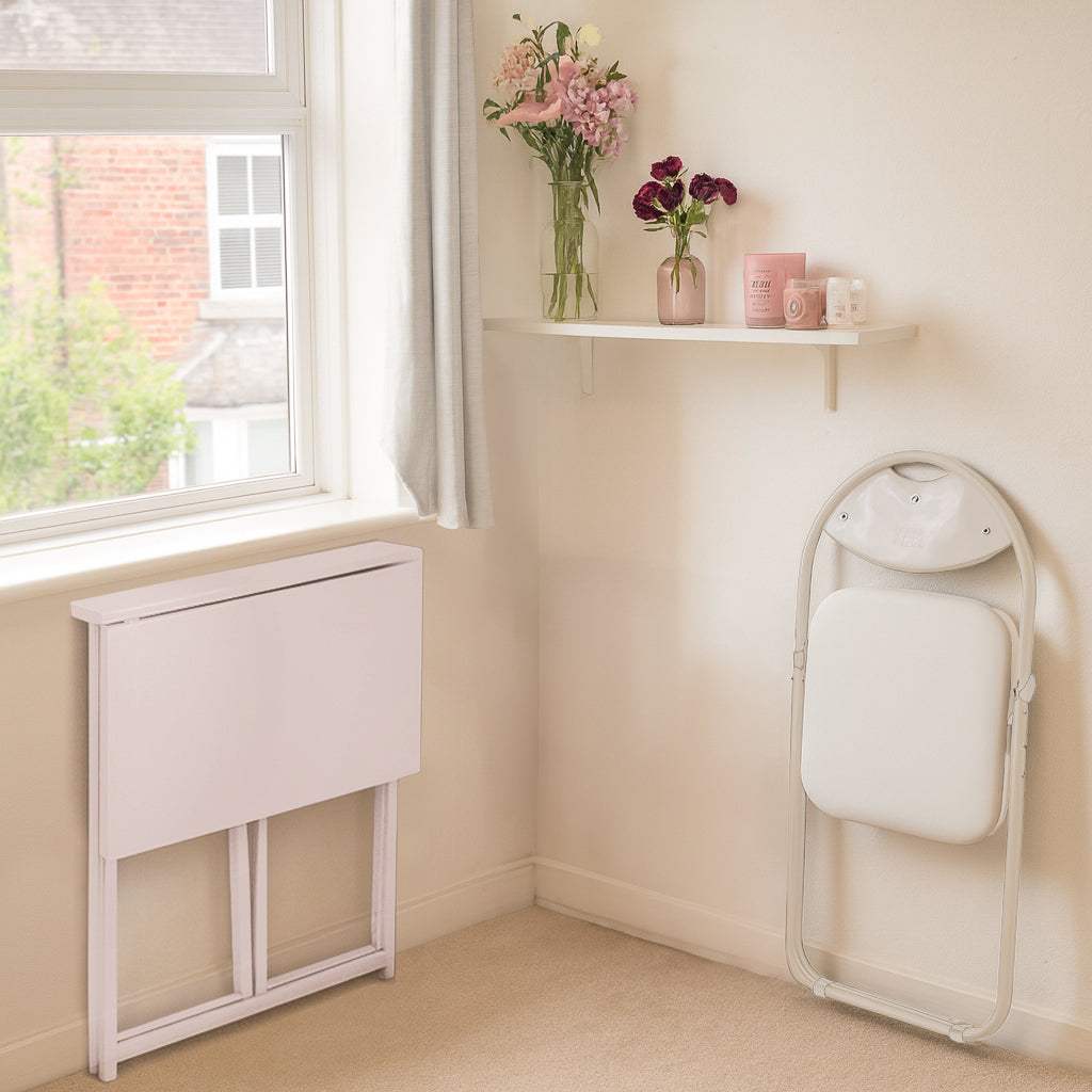 Deluxe Folding Wooden Desk & Chair Set