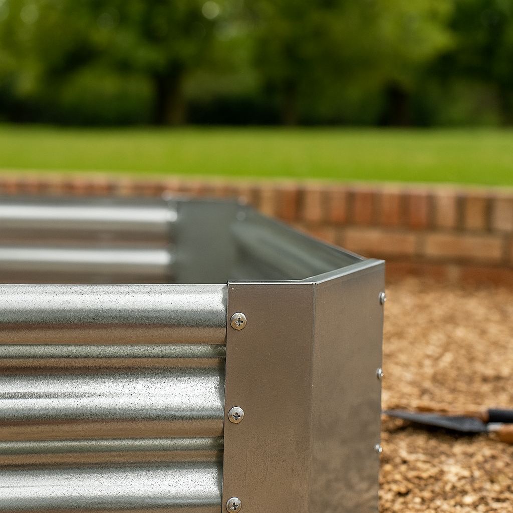 120cm x 120cm Square Galvanised Steel Raised Garden Bed